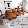 Tamarine Living Room L-Shaped Tan Leather Corner Sectional Couch