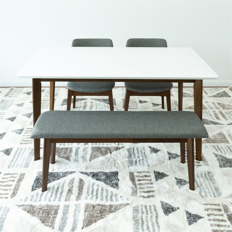 Siriana Modern Solid Wood Walnut Dining Room & Kitchen 4 Piece Furniture Set