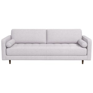 Dexter Mid Century Modern Furniture Style Beige Fabric Living Room Couch