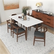 Brookes Modern Solid Wood Walnut Dining Room & Kitchen 7 Piece Furniture Set