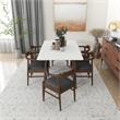 Brookes Modern Solid Wood Walnut Dining Room & Kitchen 7 Piece Furniture Set
