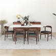 Brookes Modern Solid Wood Walnut Dining Room & Kitchen 7 Piece Furniture Set