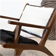 Ananya Genuine Fur Mid Century Modern Comfy Leather Armchair in Black-White