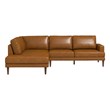 Harlan Pillow Back Genuine Leather Upholstered Left-Facing Sectional in Tan