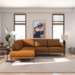 Harlan Pillow Back Genuine Leather Upholstered Left-Facing Sectional in Tan