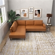 Harmon Pillow Back Genuine Leather Upholstered Left-Facing Sectional in Tan