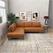Harmon Pillow Back Genuine Leather Upholstered Left-Facing Sectional in Tan