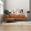 Harmon Pillow Back Genuine Leather Upholstered Left-Facing Sectional in Tan