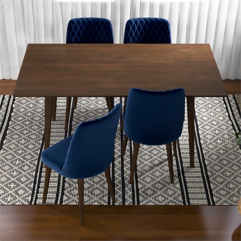 Austin Mid Century Modern Solid Wood 5 Piece Furniture Set