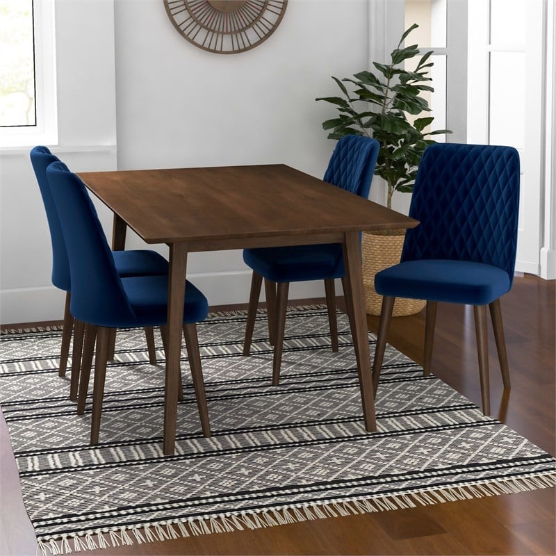 Austin Mid Century Modern Solid Wood 5 Piece Furniture Set