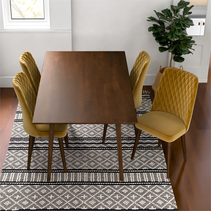Ashton Mid Century Modern Dining Room Table Set for 4