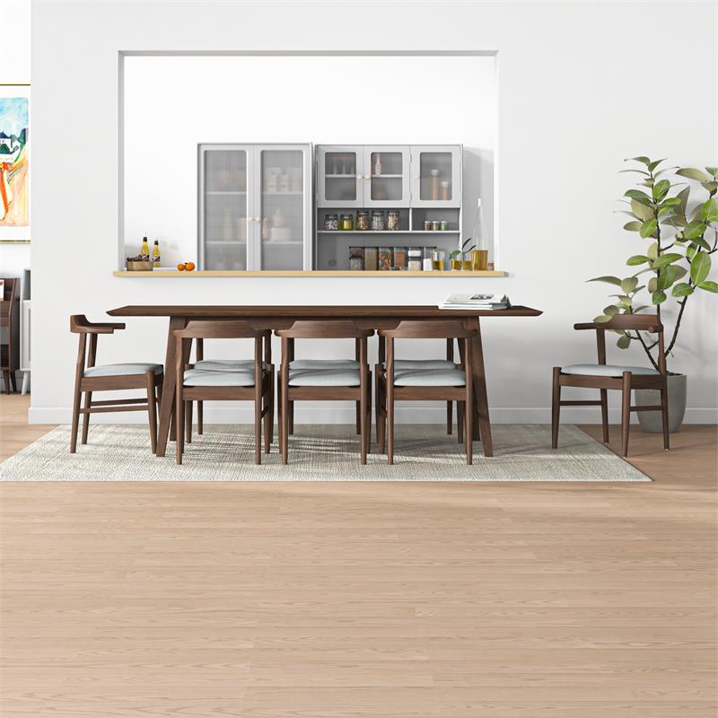 Avondale 9-Piece Modern Solid Wood Walnut Kitchen&Dining Room Table and Chairs