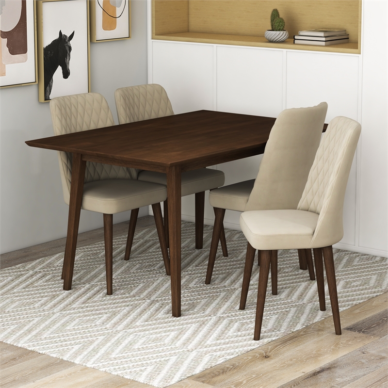 Adler Mid Century Modern 5 Piece Dining Room Furniture Set