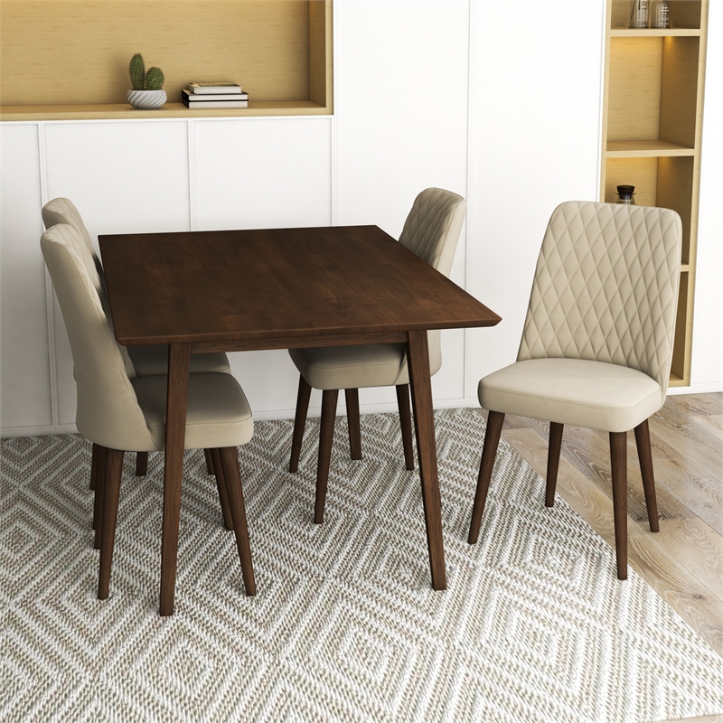 Adler Mid Century Modern 5 Piece Dining Room Furniture Set