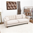 Ophelia Mid Century Modern Furniture Style Beige Velvet Living Room Couch