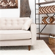 Ophelia Mid Century Modern Furniture Style Beige Velvet Living Room Couch