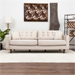Ophelia Mid Century Modern Furniture Style Beige Velvet Living Room Couch