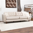 Ophelia Mid Century Modern Furniture Style Beige Velvet Living Room Couch