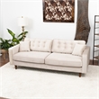 Ophelia Mid Century Modern Furniture Style Beige Velvet Living Room Couch