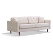 Ophelia Mid Century Modern Furniture Style Beige Velvet Living Room Couch