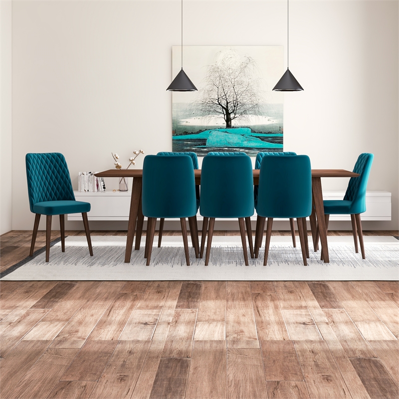 Addison 9-Piece Modern Solid Wood Dining Room Table and Chair Set