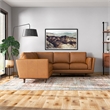 Everdale Modern Living Room Symmetrical Corner Tan Leather Sectional Sofa