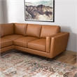 Everdale Modern Living Room Symmetrical Corner Tan Leather Sectional Sofa