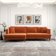 Denise Modern Living Room Orange Velvet Corner Left-Facing Sectional Sofa