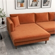 Denise Modern Living Room Orange Velvet Corner Left-Facing Sectional Sofa