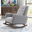 Walker Pillow Back Fabric Indoor Nursery Rocking Chair in Light Gray (Set of 2)
