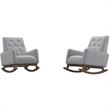 Walker Pillow Back Fabric Indoor Nursery Rocking Chair in Light Gray (Set of 2)