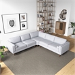 Marinelli Modern L-Shaped Pillow Back Fabric Corner Sofa in Light Grey