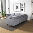Marinelli Modern L-Shaped Pillow Back Fabric Corner Sofa in Light Grey