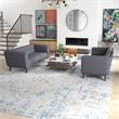 Kartmes Mid Century Modern Furniture Style Linen Sofa Set in Dark Gray