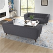 Kartmes Mid Century Modern Furniture Style Linen Sofa Set in Dark Gray