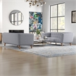 Kartmes Mid-Century Fabric Linen Sofa Set in Light Gray