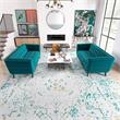 Kartmes Mid-Century Modern Living Room Velvet Sofa Set in Turquoise