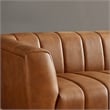 Clodette Mid Century Modern Living Room Genuine Leather Cognac Tan Sofa