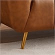 Clodette Mid Century Modern Living Room Genuine Leather Cognac Tan Sofa