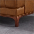 Kenora Mid-Century Furniture Style Upholstered Leather Couch in Cognac Tan