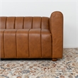 Faroe Mid-Century Modern Genuine Leather Sofa in Cognac Tan