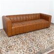 Faroe Mid-Century Modern Genuine Leather Sofa in Cognac Tan