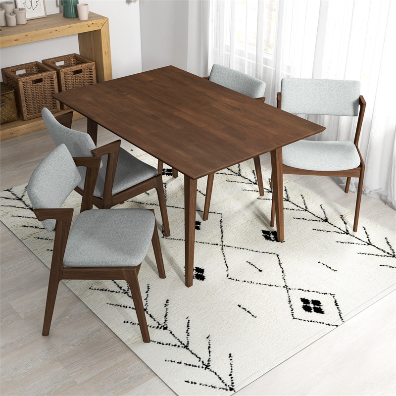 Ressam Modern Solid Wood Walnut Dining Room & Kitchen Furniture Set