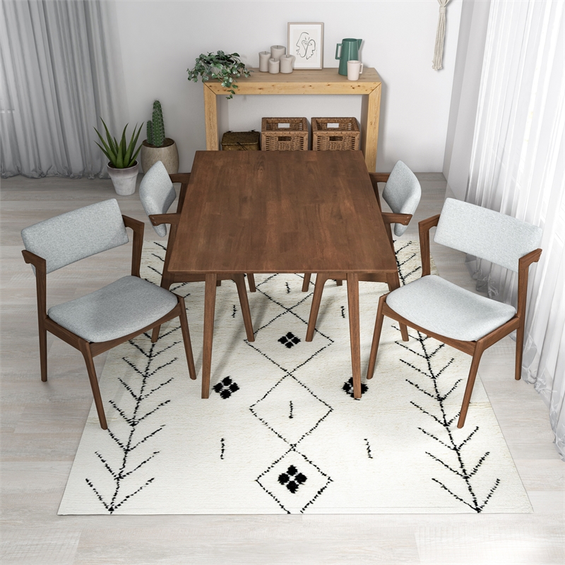 Ressam Modern Solid Wood Walnut Dining Room & Kitchen Furniture Set