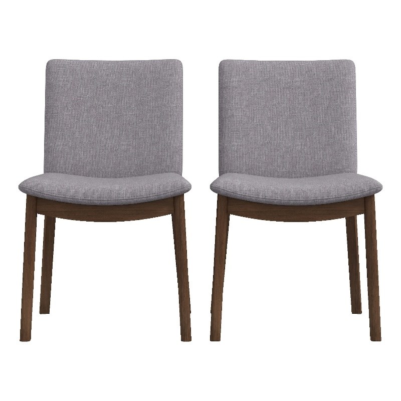 Muncy Modern Gray Fabric Dining Room & Kitchen Chair Set of 2