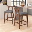 Ashcroft Aversa Fabric Upholstered Counter Stool in Gray (Set of 2)