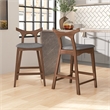 Ashcroft Aversa Fabric Upholstered Counter Stool in Gray (Set of 2)