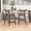 Ashcroft Aversa Fabric Upholstered Counter Stool in Gray (Set of 2)