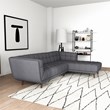 Allen Mid Century Modern Living Room Corner Fabric Linen Sectional Sofa in Gray
