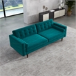 Madoc Mid Century Upholstered Tufted Back Turquoise Velvet Sofa